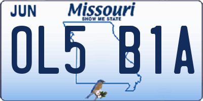 MO license plate OL5B1A
