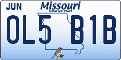 MO license plate OL5B1B