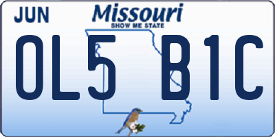 MO license plate OL5B1C
