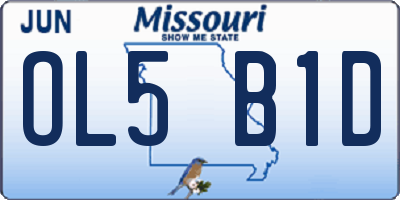 MO license plate OL5B1D