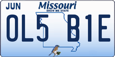 MO license plate OL5B1E