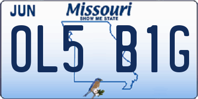 MO license plate OL5B1G