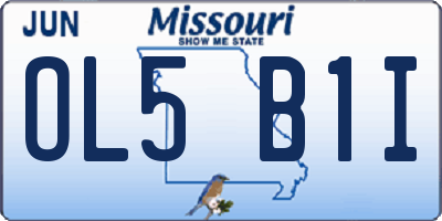 MO license plate OL5B1I
