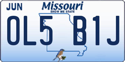 MO license plate OL5B1J