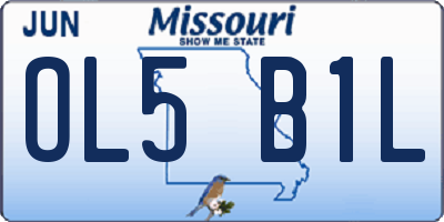 MO license plate OL5B1L