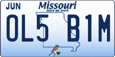 MO license plate OL5B1M