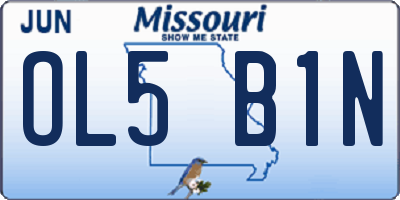 MO license plate OL5B1N