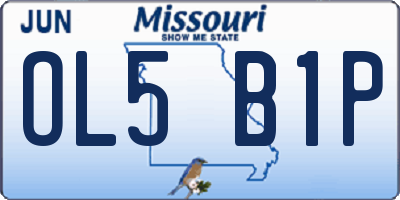MO license plate OL5B1P