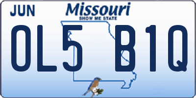 MO license plate OL5B1Q