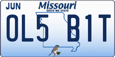 MO license plate OL5B1T
