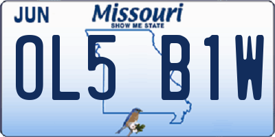 MO license plate OL5B1W