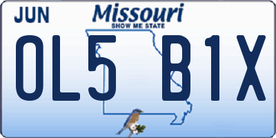 MO license plate OL5B1X