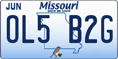 MO license plate OL5B2G