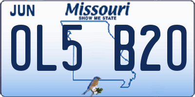 MO license plate OL5B2O
