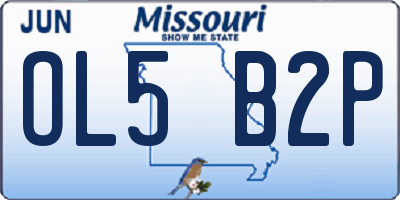 MO license plate OL5B2P