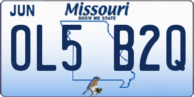 MO license plate OL5B2Q