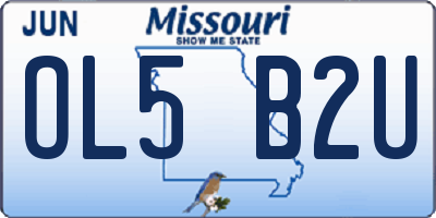 MO license plate OL5B2U