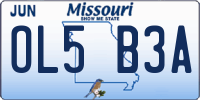 MO license plate OL5B3A