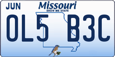 MO license plate OL5B3C