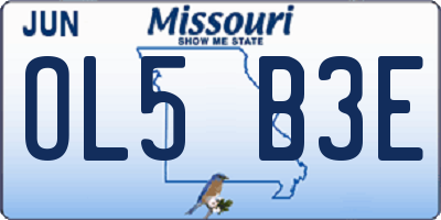MO license plate OL5B3E