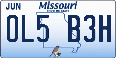 MO license plate OL5B3H