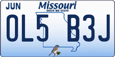 MO license plate OL5B3J