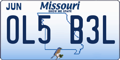 MO license plate OL5B3L