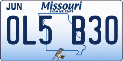 MO license plate OL5B3O
