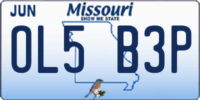 MO license plate OL5B3P