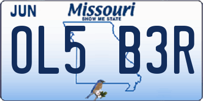 MO license plate OL5B3R