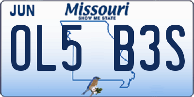 MO license plate OL5B3S