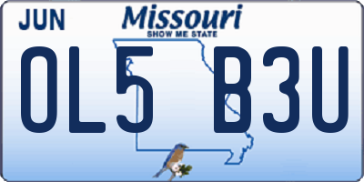 MO license plate OL5B3U
