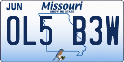 MO license plate OL5B3W