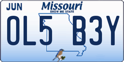 MO license plate OL5B3Y