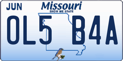 MO license plate OL5B4A