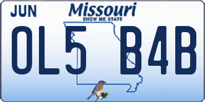 MO license plate OL5B4B