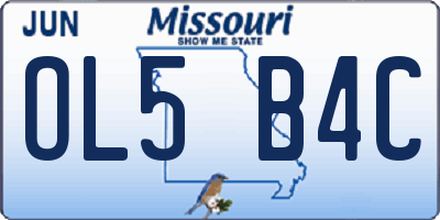 MO license plate OL5B4C