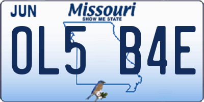 MO license plate OL5B4E