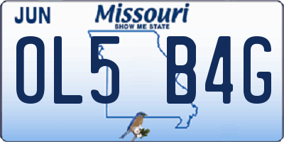 MO license plate OL5B4G