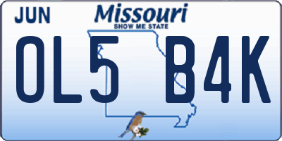 MO license plate OL5B4K