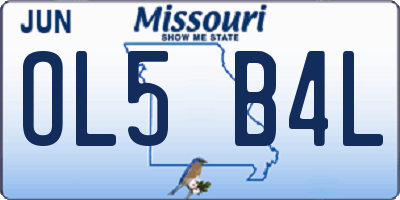 MO license plate OL5B4L