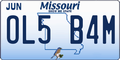 MO license plate OL5B4M