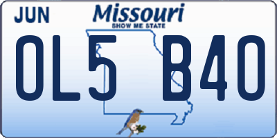MO license plate OL5B4O