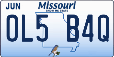 MO license plate OL5B4Q