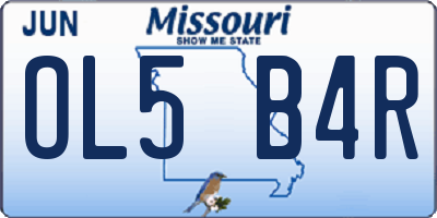 MO license plate OL5B4R