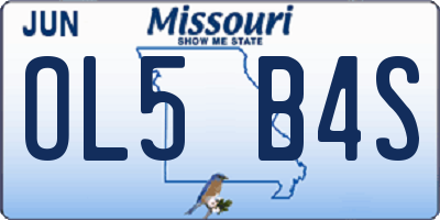 MO license plate OL5B4S