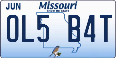 MO license plate OL5B4T