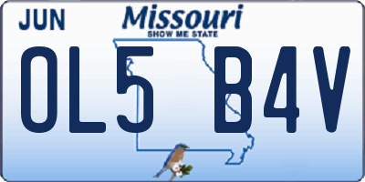 MO license plate OL5B4V