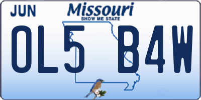 MO license plate OL5B4W