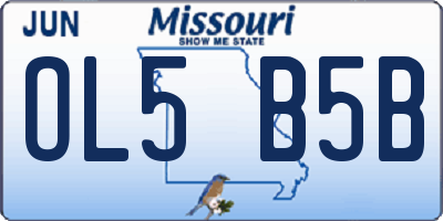 MO license plate OL5B5B